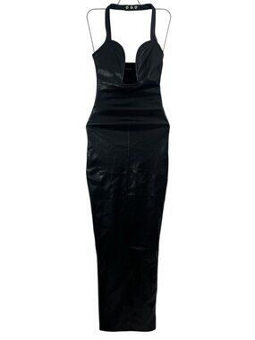 Outcast Marc Maxi Faux Leather Dress Black XS NWOT $129